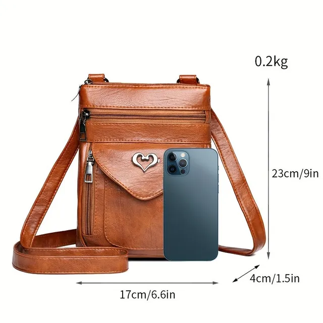 Vielseitige Crossbody Messenger Tasche mit mehreren Fächern - Telefon- und Münzablagen