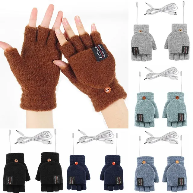 USB Electric heated gloves Double-sided heating gloves Gloves