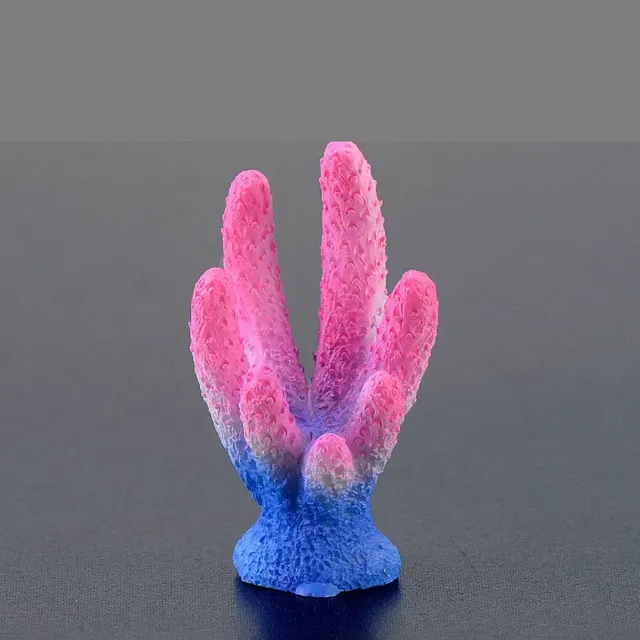 Miniature artificial corals and starfish of resin for decoration of aquariums