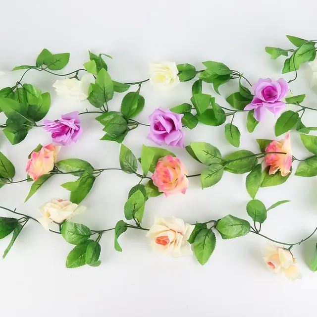 Artificial roses with leaves for home or wedding events