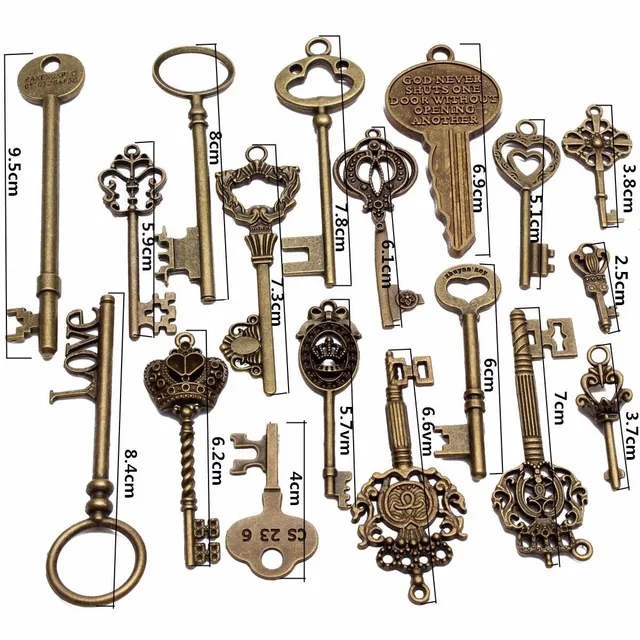 Set of antique bronze keys