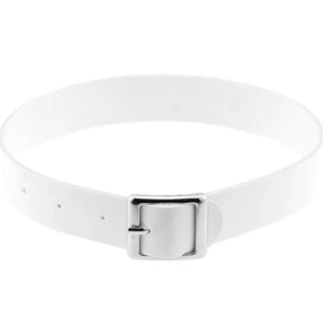 Leather choker as a belt with buckle - 12 colours