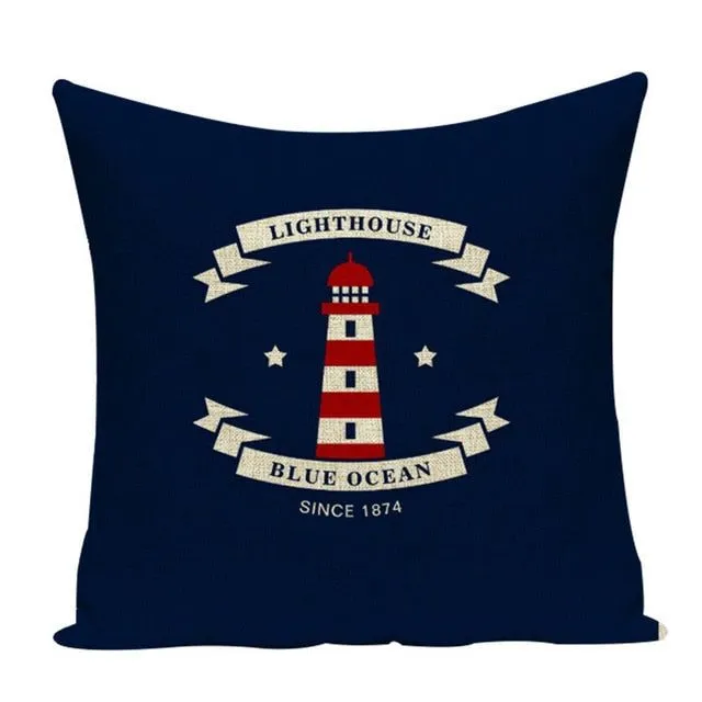 Nice and cosy cushion cover with nautical patterns