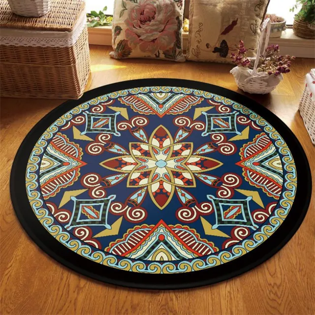 Round carpet in bohemian style