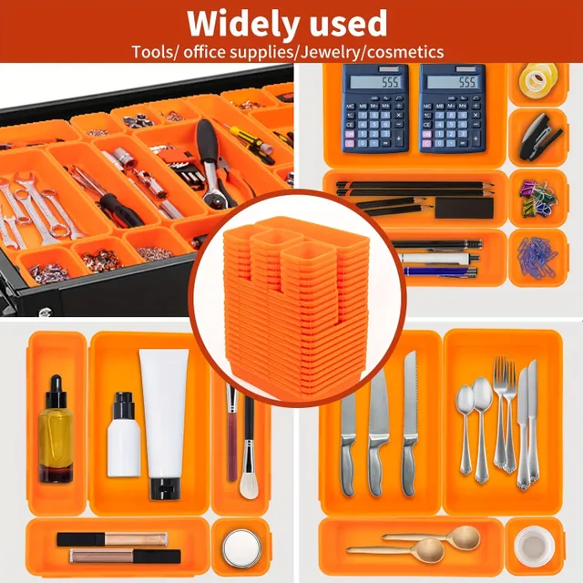 Organizer for toolbox 45 pcs: SUCCESSFUL SETTING for screws, nuts, tools and small parts - orange