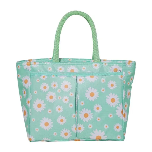 Original modern stylish lunch bag with thermo-regulating function and floral design