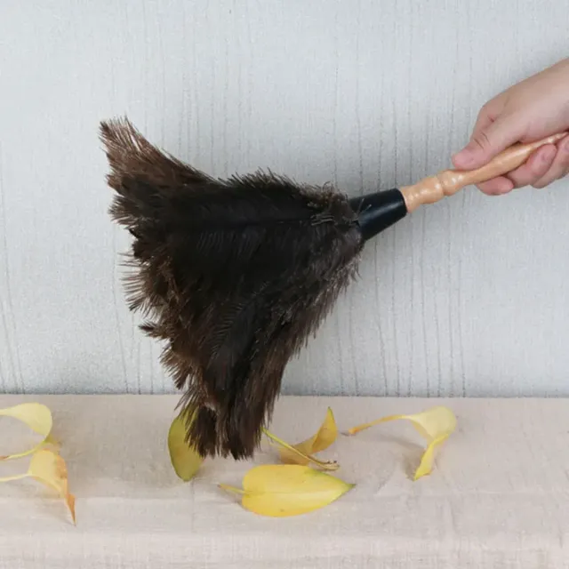 Cleaning duster made of pen dust with wooden handle for household dust removal