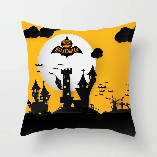 Halloween poliészter párna vicces mintával 45x45 cm kanapéra vagy hálószobába