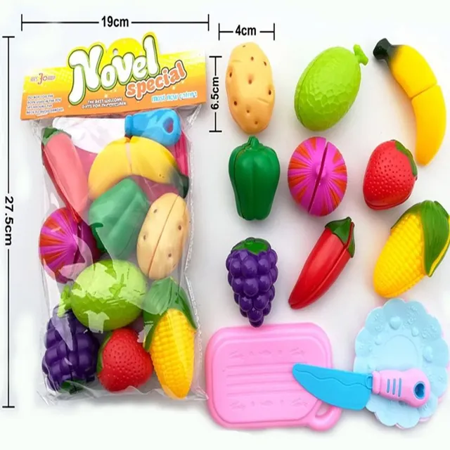 Set of plastic vegetables and fruit for children