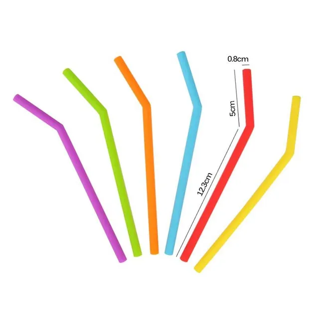 Silicone straws in set of 6 Mi759