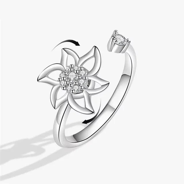 Fashion ring against stress for women with cute rotating design