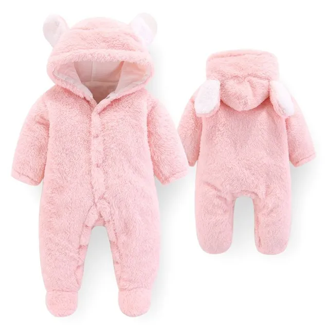 Children's furry jumpsuit with ears