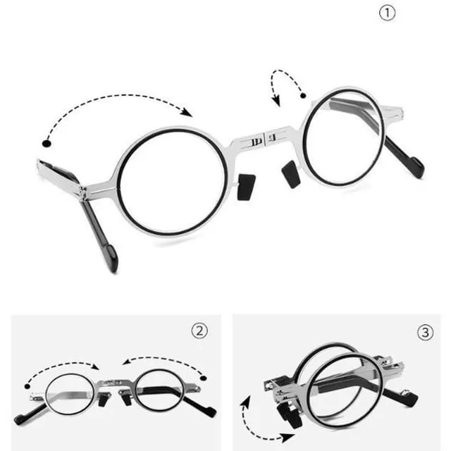 Metal modern foldable reading glasses with blue light protection glass