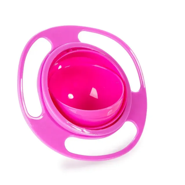 Universal bowl for children with 360° rotation for seamless feeding and training balance