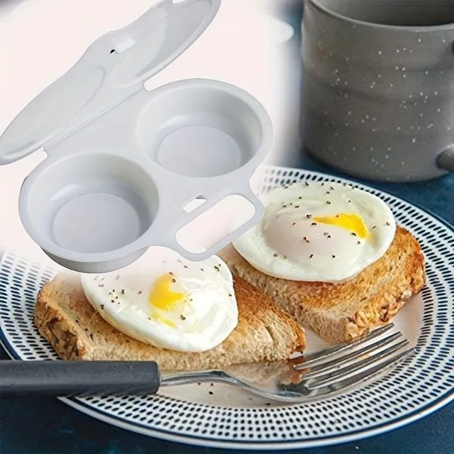 Microwave egg poacher - round plastic omelet tool