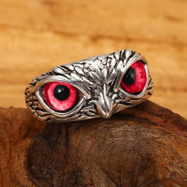 Bague mignonne en forme d'yeux de hibou - différentes couleurs