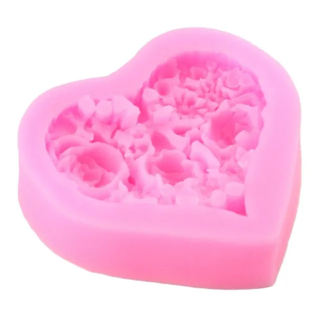 Silicone heart form with flowers