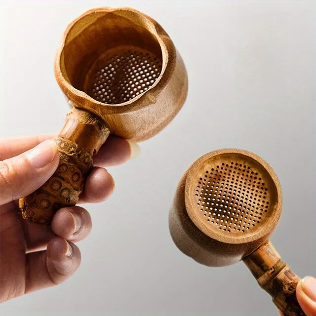 Bamboo tea sieve with fine sieve - traditional handmade tea filter