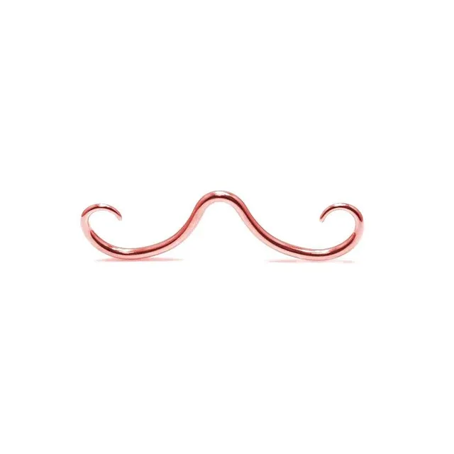 Fun septum nose piercing - curved moustache
