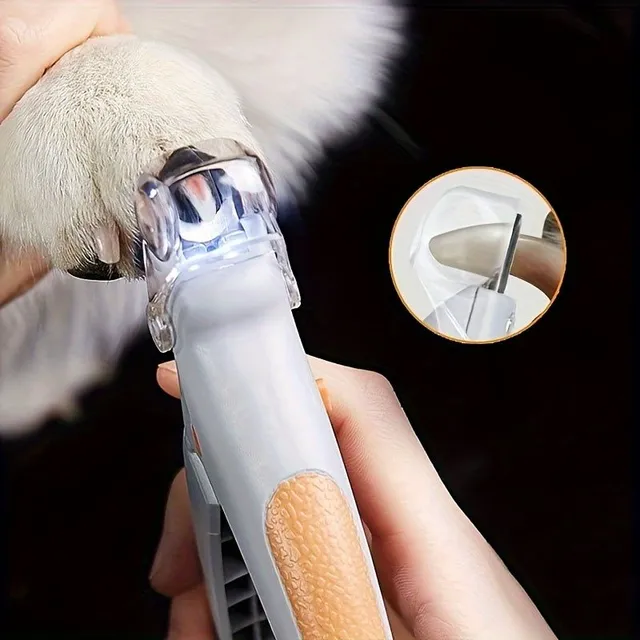 Safe claw trimmer for pets with LED light