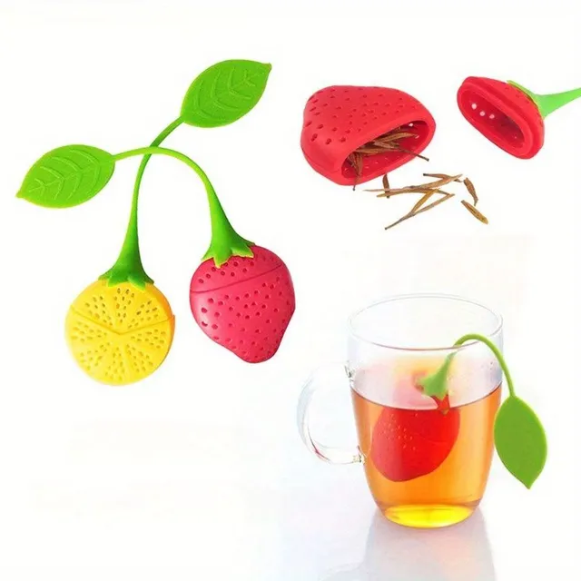 Silicone tea sieve in the shape of strawberry