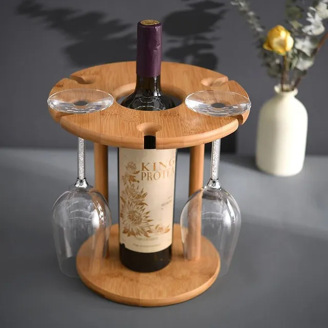 1 pc Table wine holder and stand for bamboo glasses - creative wine holder in European style