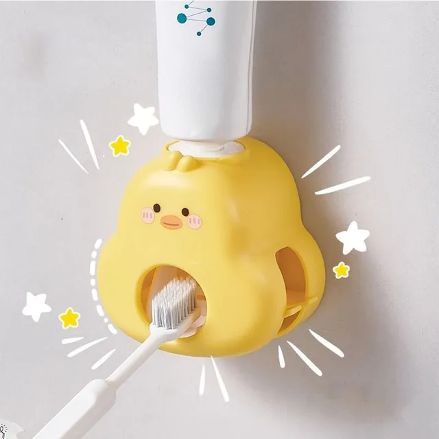 Dispensador automático de pasta de dientes de pared en forma de pato adorable