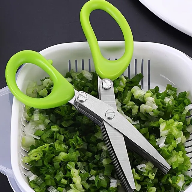 Ciseaux de cuisine multifonction en acier inoxydable avec 5 lames - hachoir à légumes