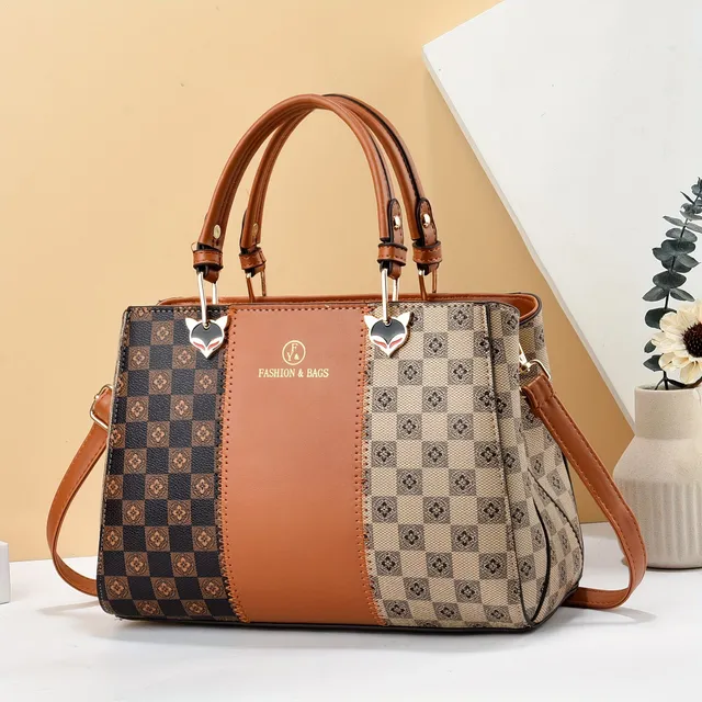 Cross Handbag with Cube Pattern