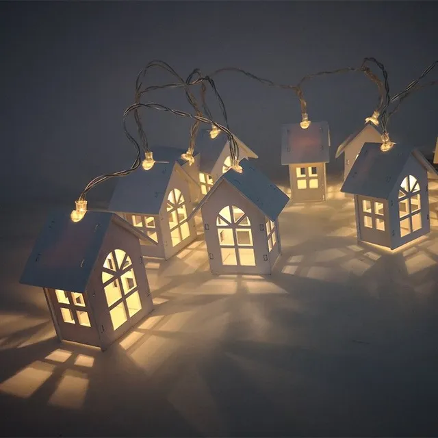 Decorative luminous houses - 10 pieces