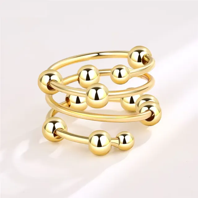 Fashion ring against stress for women with cute rotating design