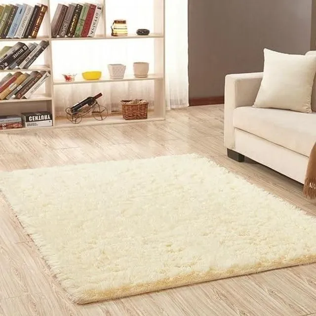 Chlupatý měkký koberec beige-yellow 40x60cm