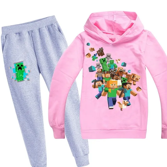 Stylish tracksuit with the motif of the computer game Minecraft