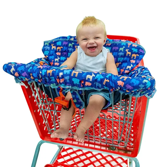 Husă universală 2 în 1 pentru coș de cumpărături și scaun de copil cu motiv de dinozauri