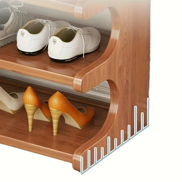 Bamboo botník - Space-saving multi-level organizer for wardrobe and hallway, durable wooden design