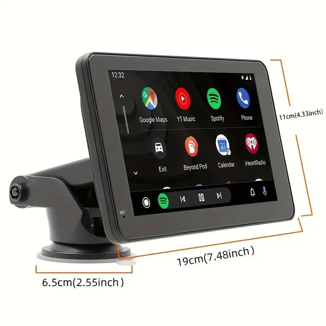 Navigație tactilă de 7" cu Android Auto wireless și MirrorLink, GPS, Wi-Fi și RDS, rezoluție înaltă