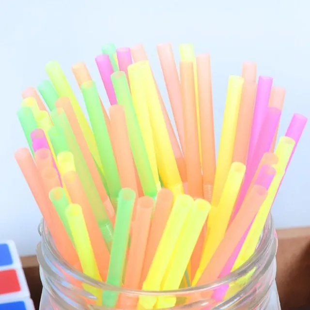 Coloured plastic straws - 100 pcs