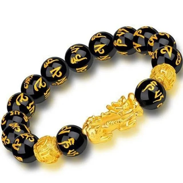 Feng Shui black obsidian bracelet