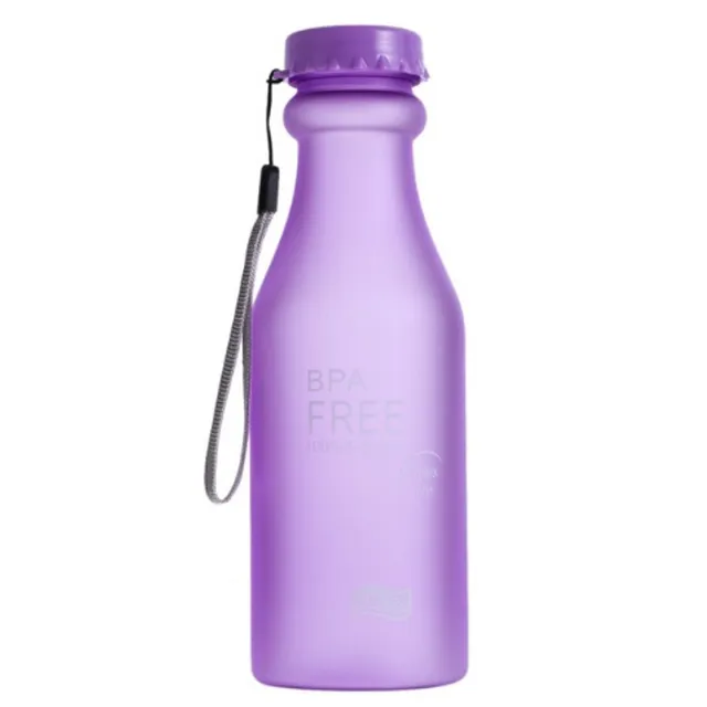 Praktická fľaša na vodu s pútkom - 8 farieb fialova