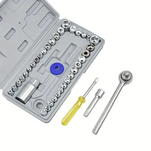 Universal car repair kit © 40 piece set with rainbow keys and socket keys © Practical case