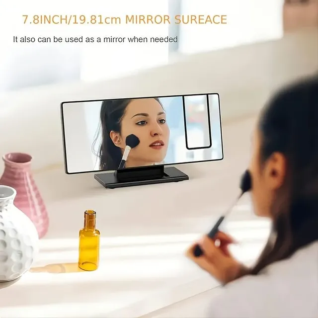 1 ks zrkadlové multifunkčné projekčné alarmy s inteligentným podsvietením a veľkým digitálnym displejom