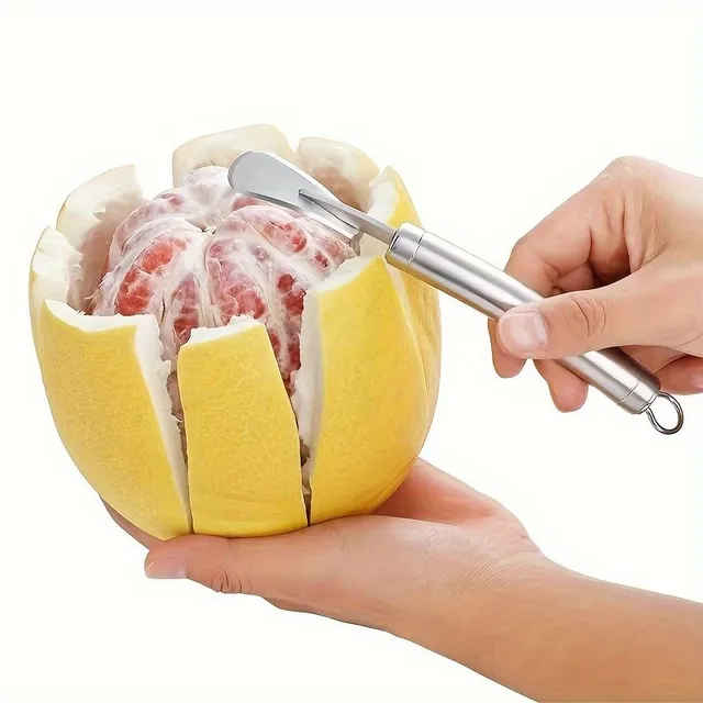 Stainless steel juicer and sharpener of oranges and grapefruits, small tool for cleaning fruit