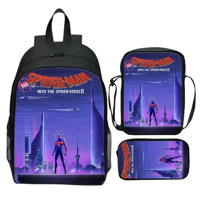 Zestaw szkolnego plecaka dla dzieci z motywami popularnego Spidermana: Krzyż