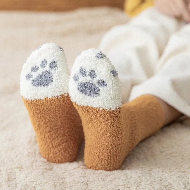 Warm socks with paws