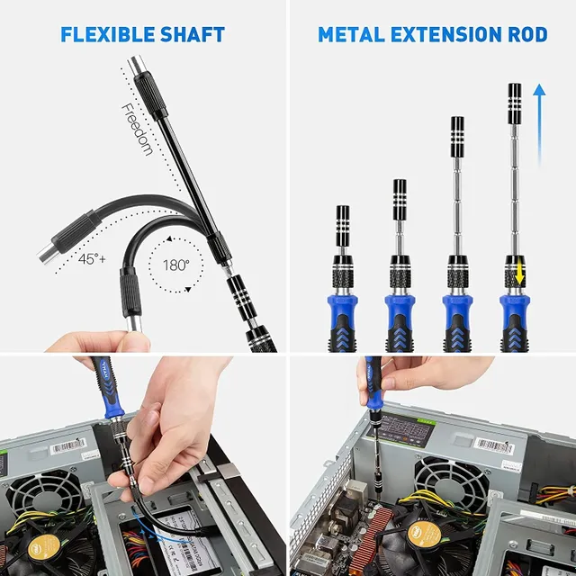 Set profesional de 150 mini șurubelnițe în 1 - Set de unelte pentru repararea electronicelor cu biți magnetici - Geantă practică