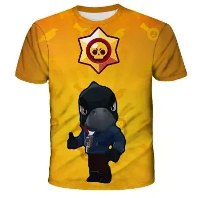 Koszulka unisex z kolorowymi nadrukami w motywy Brawl Stars