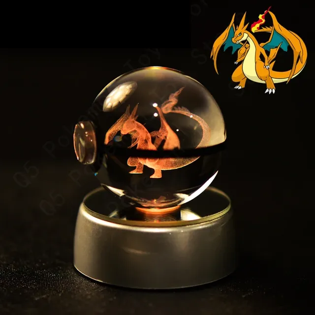 Cute Pokéball-shaped 3D table lamp with Pokémon motif