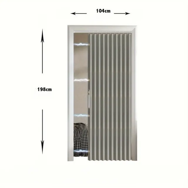 Magnetic thermal insulated folding door curtains and privacy screen - easy to install, wind resistant