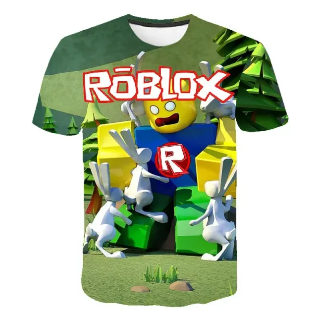 Koszulka unisex z krótkim rękawem dla dzieci i dorosłych z motywami popularnej gry ROBLOX