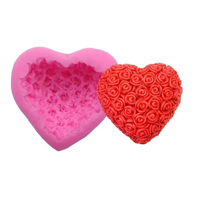 Silicone heart mould with roses